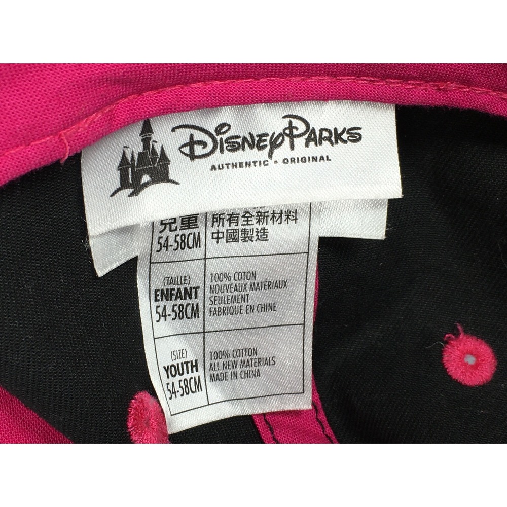 Disney Parks Mickey Mouse Jeweled Baseball Hat Pink Black Youth Adjustable - Picture 9 of 9